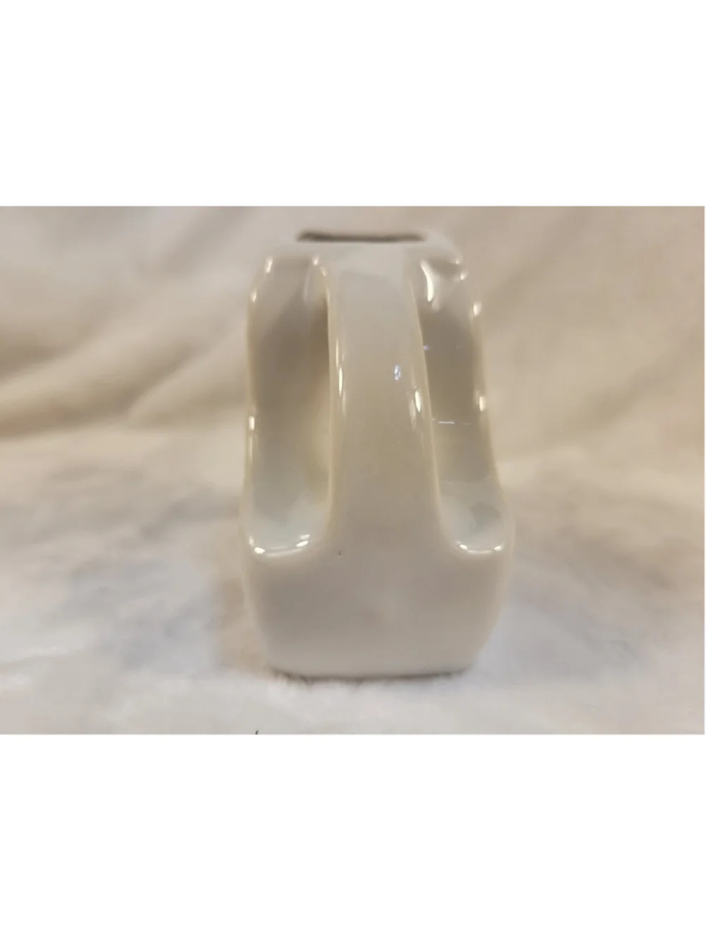 FIESTA Mini Disc Disk Pitcher Holly Ribbon Christmas Creamer White 3.25